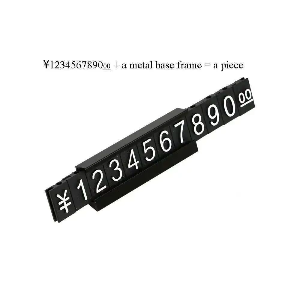 Présentoir de Prix Réglable avec Base en Aluminium pour Bijoux, Cube d'Exposition de Prix en Dollar,