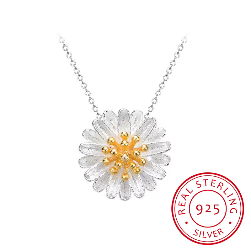925 pendentifs et colliers en argent Sterling collier marguerite collier de bijoux Colar de Plata 20