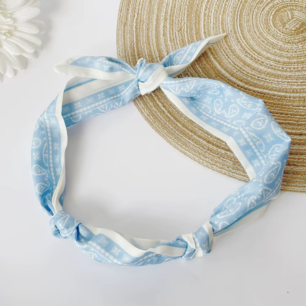 Collier à breloques écharpe-floral Beige et bleu avec perle blanche coeur croix Boho déclaration cad