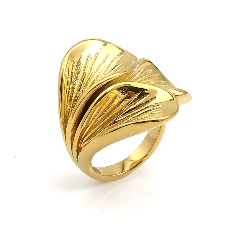 Bagues en acier inoxydable plaqué or 18 carats pour femmes, bijoux simples à la mode, Design exquis,