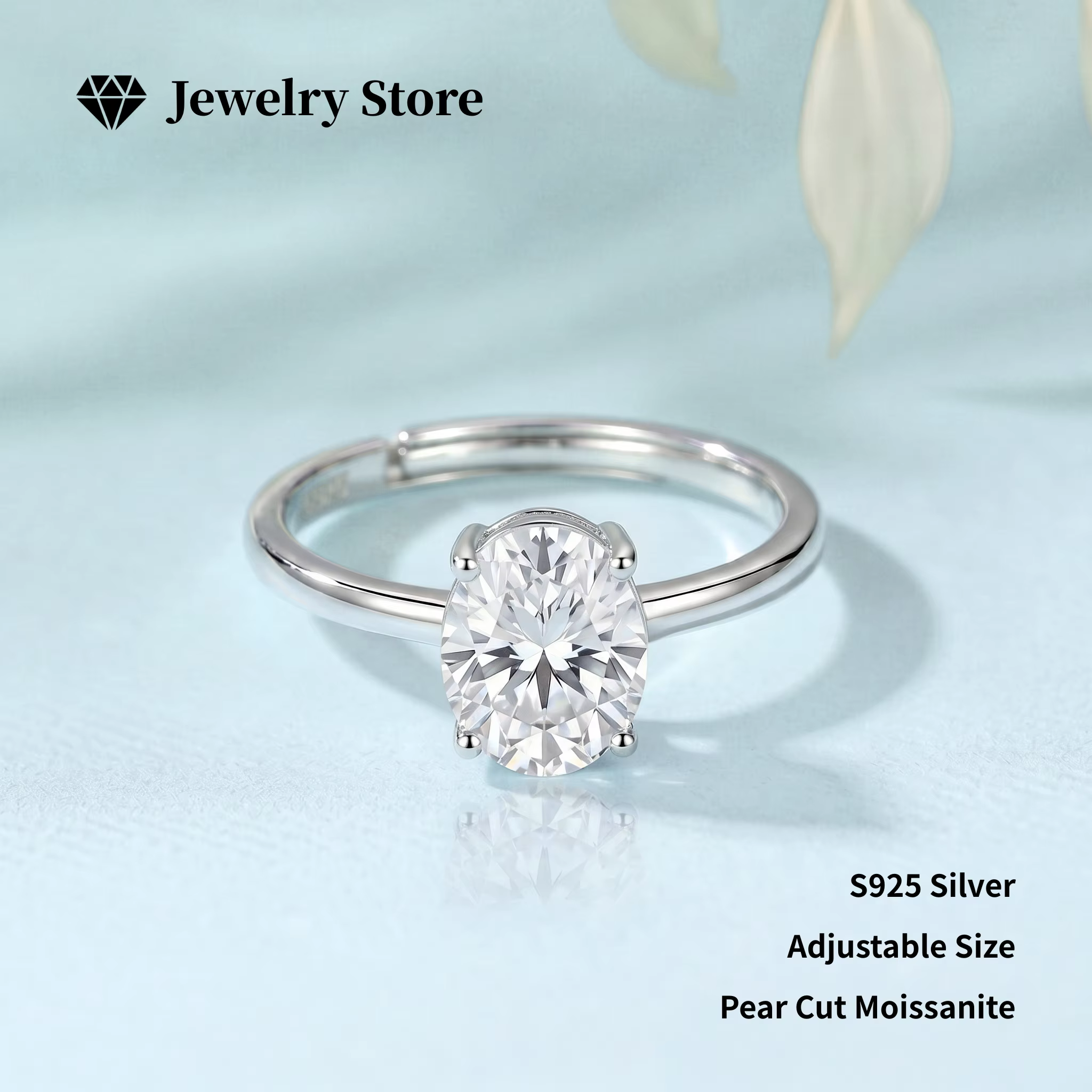 Bague en moissanite poire GRA en argent 925 plaqué or, 0,5 ct, 1 ct, 2 ct, cadeau d'anniversaire