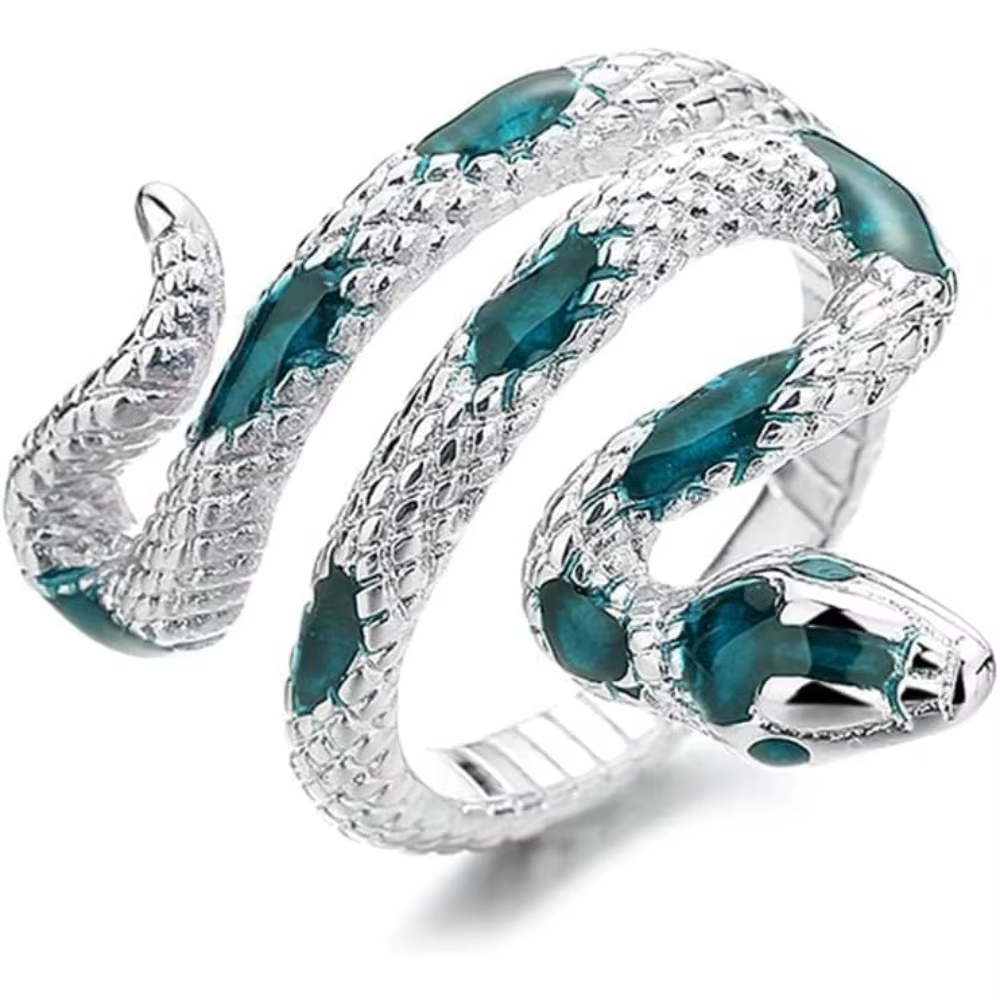 Bague serpent Volare pour femmes, bague serpent gothique, bague de déclaration en argent, anneau ouv