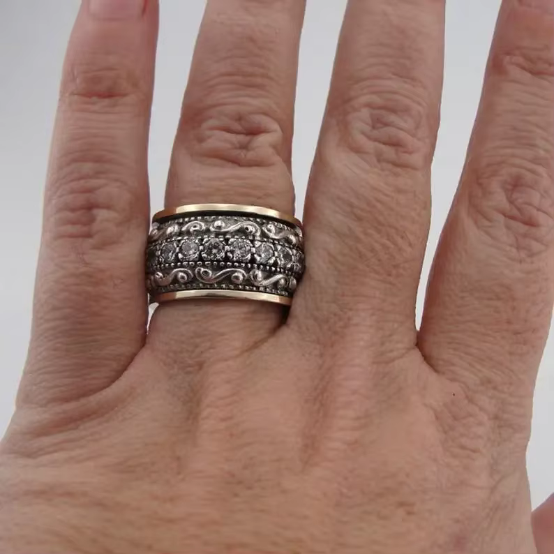 Beddy – bague large sculptée ethnique Vintage, Index exagéré, décoration pour femmes
