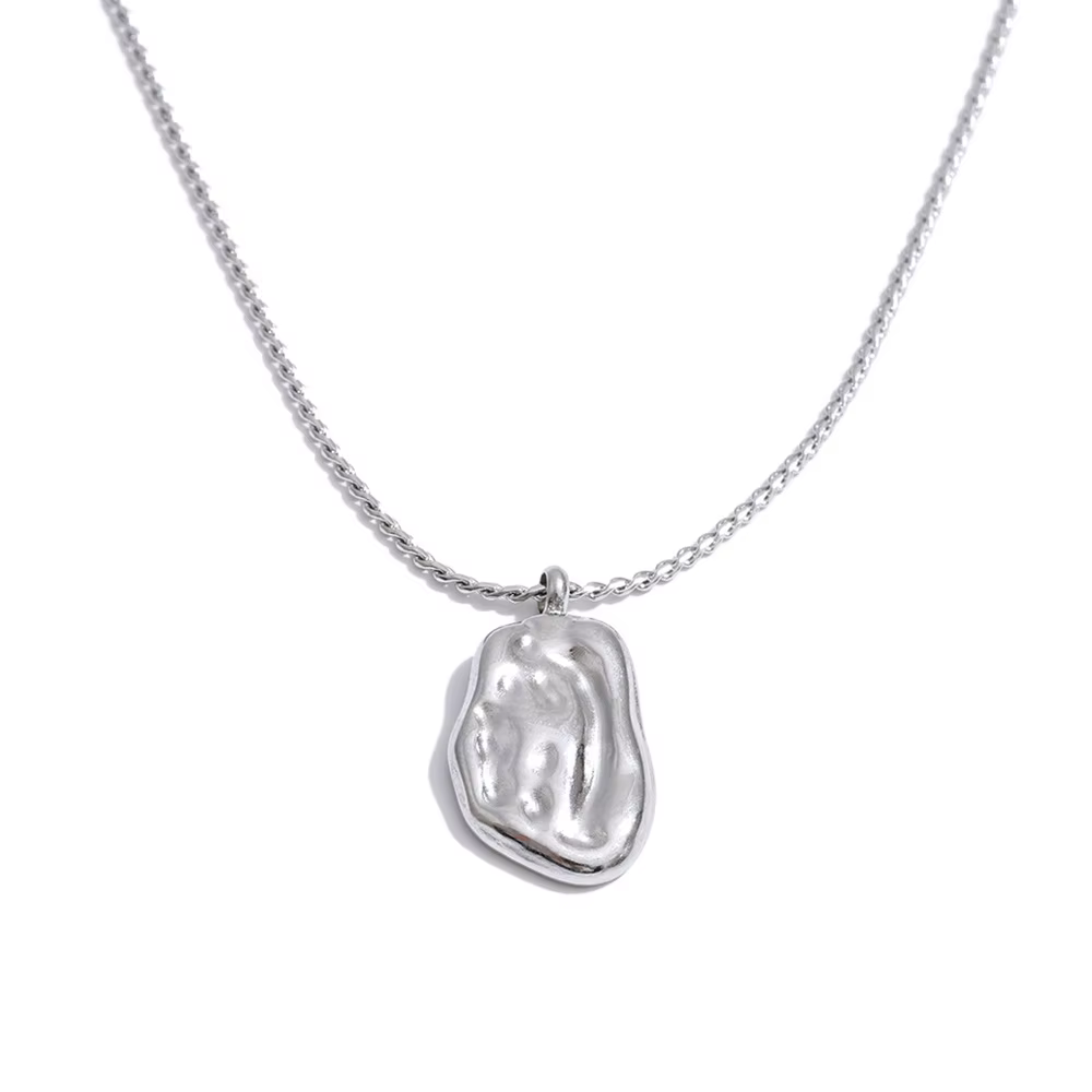 Collier pendentif en acier inoxydable NiNice pour femmes, élégant, unique, personnalisé, bijoux déco