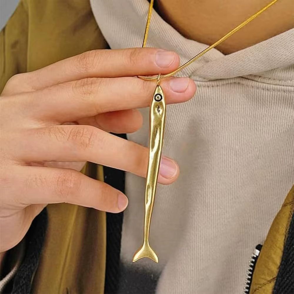 Chaîne délicate d'inspiration océan, bijoux légers en acier inoxydable, minimaliste, étanche, poisso
