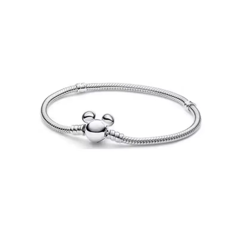 Collier Mickey Mouse Roi Lion en argent pur 925% original, bracelet décoratif, bijoux pour femmes, c