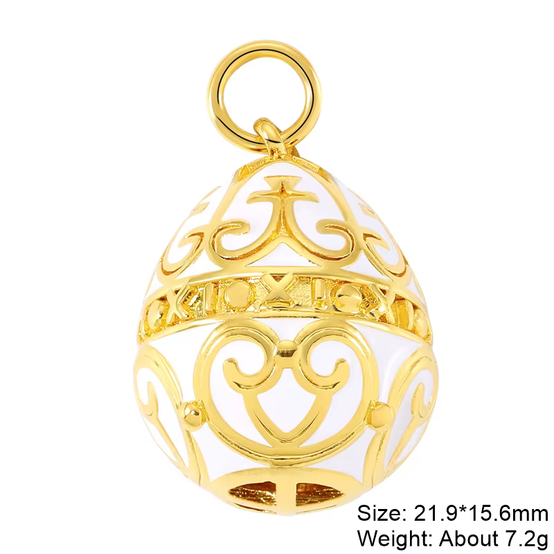 Juya-Pendentif Mauvais Œil Plaqué Or 18K pour Femme, Breloques promenales Creuses en Émail Coloré, B