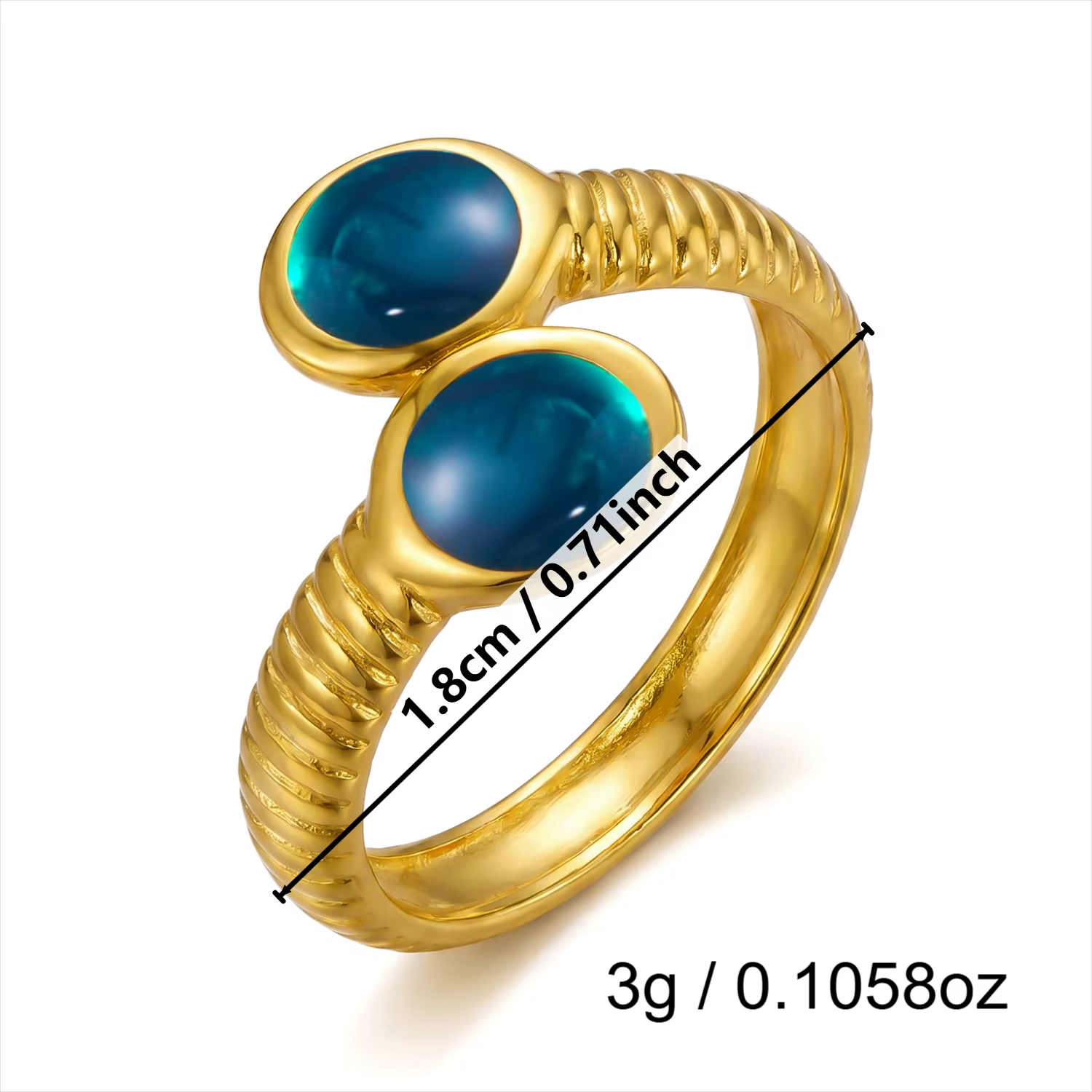 Bague ouverte vintage française en nacre pour femme, en acier inoxydable, ajustable, dorée, élégante