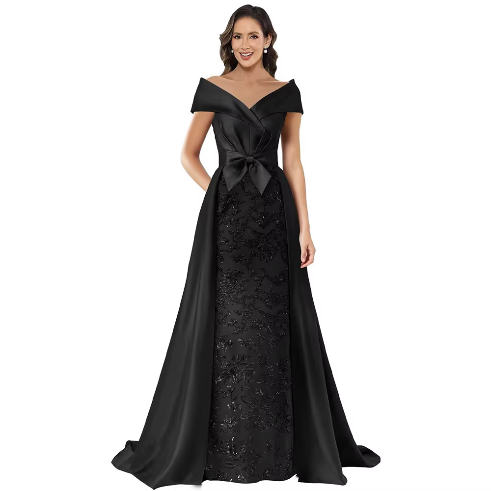Robes mère de la mariée personnalisées à épaules dénudées pour femmes, longue robe d'invité de maria