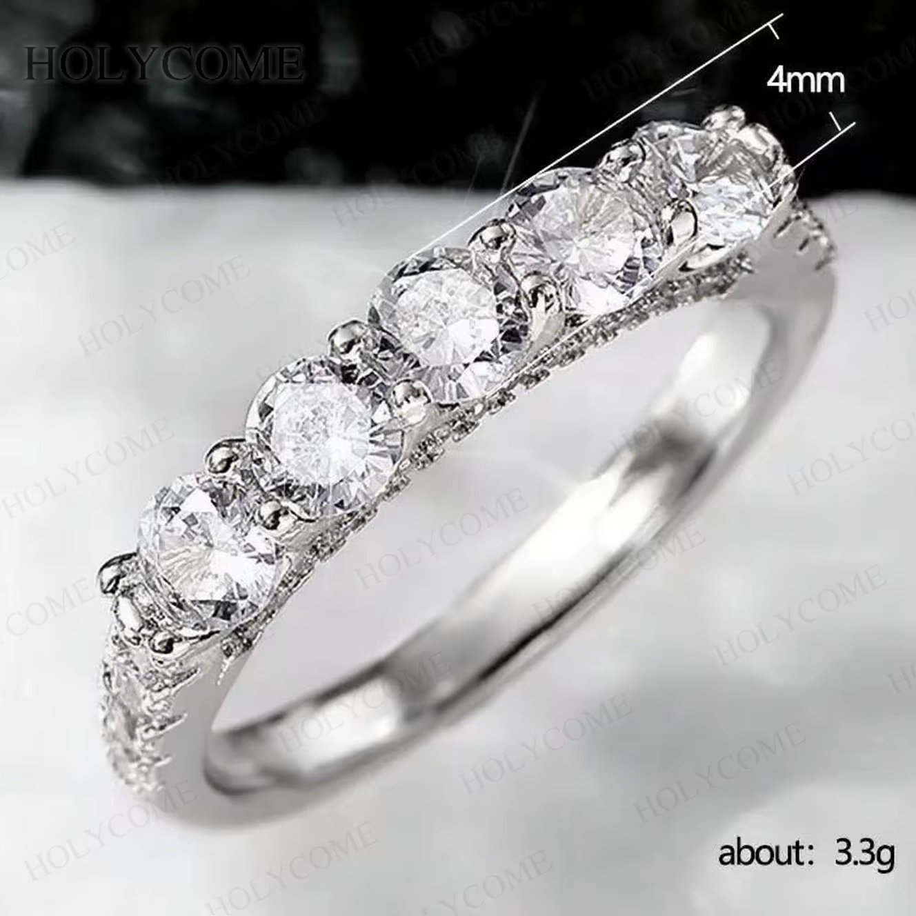 Bague en diamant de laboratoire et moissanite couleur D, alliance personnalisée en argent S925 plaqu