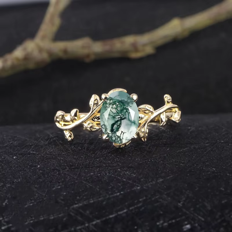 Bague de fiançailles en argent Sterling 925, forme ovale, aigue-marine/Quartz Rose/pierre de lune/La