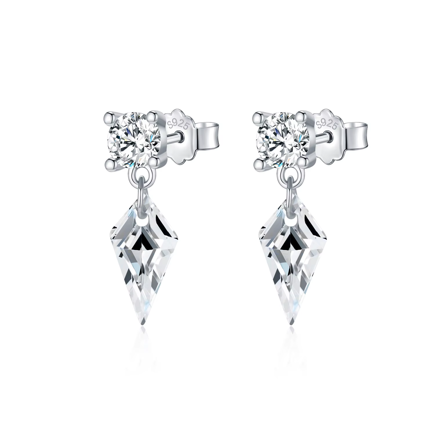 MODIAN 925 en argent Sterling luxe scintillant cerf-volant zircone balançoires boucles d'oreilles po