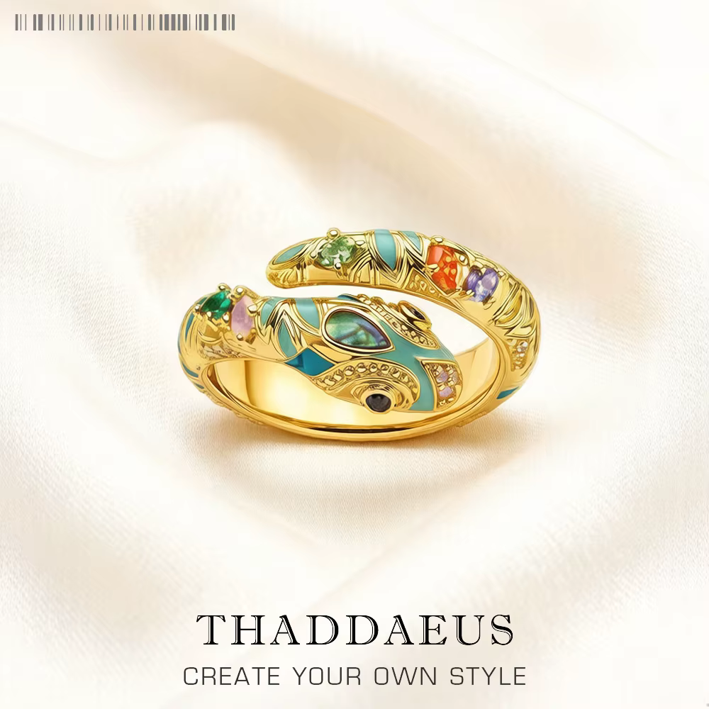 Bague serpent magique doré, bijoux classiques à la mode européenne pour femmes, cadeau en argent Ste