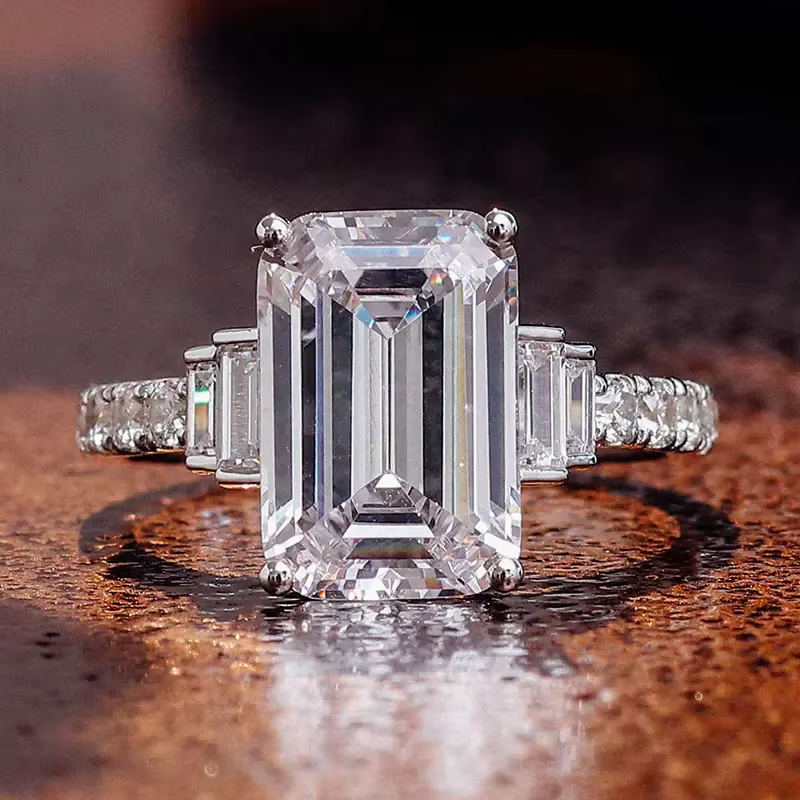 Huretailers-Alliances de mariage de luxe pour femmes, bague de proposition d'éternité, document arge
