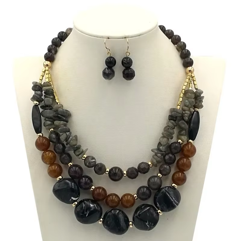 Collier épais coloré pour femmes, bijoux fantaisie, Bracelet africain Bohe, accessoires en pierre na