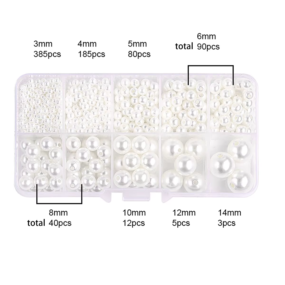 Boîte de perles ABS pour bricolage, ensemble de perles, boucles d'oreilles faites à la main, bracele