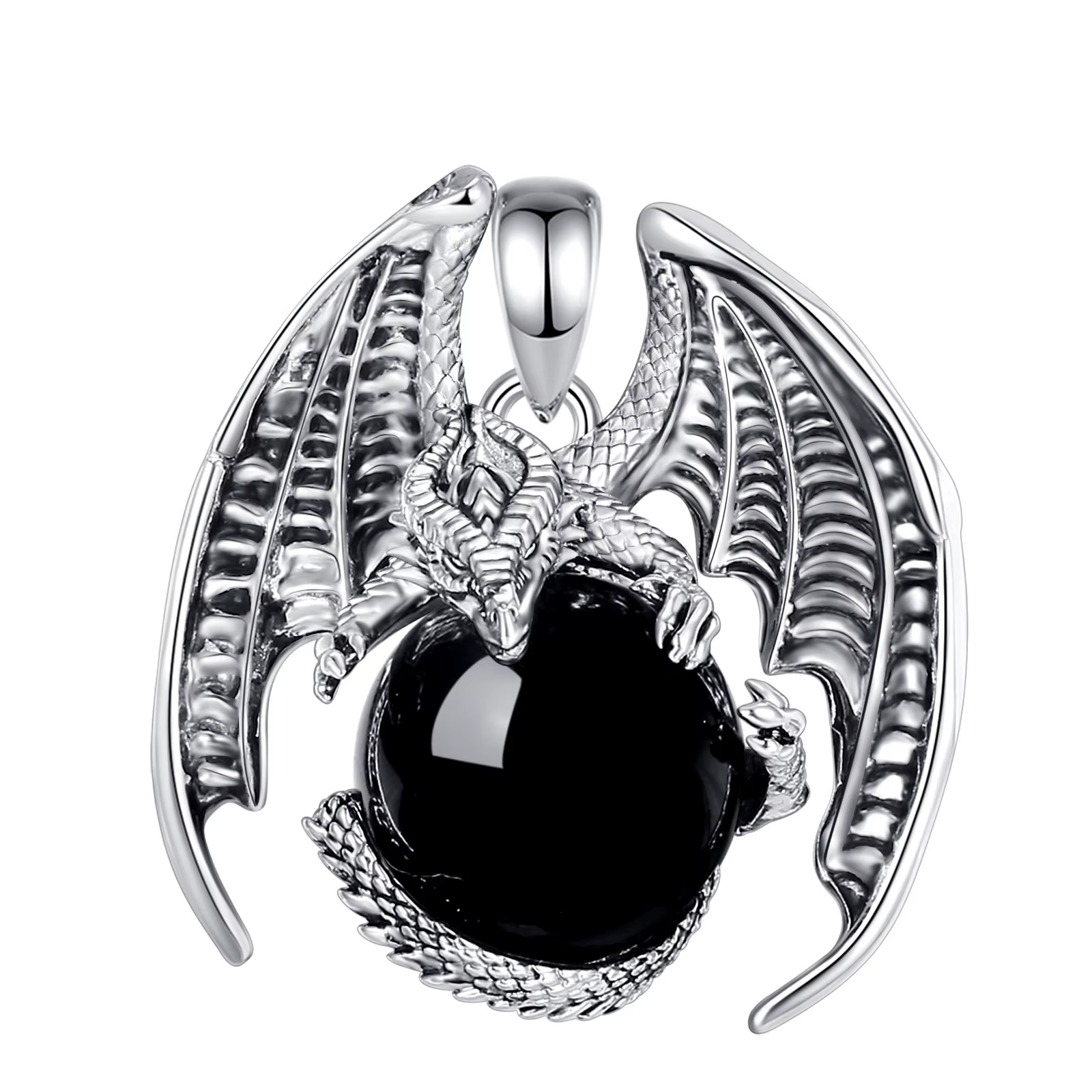 Eudora-Collier Boule Obsidienne Gragon, Vintage Punk, Pierre de Guérison Énergétique, Pendentif en C