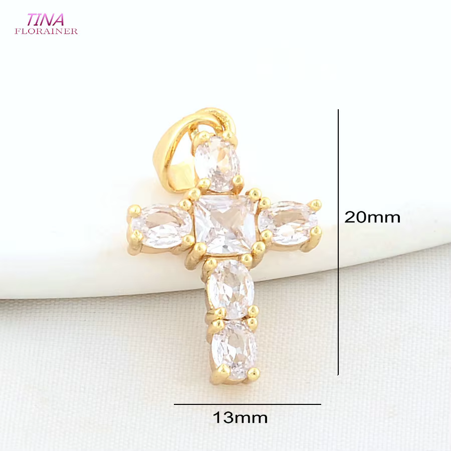 Breloques croisées en laiton couleur or 18K, 13x20MM, pendentifs, collier, boucles d'oreilles, fourn