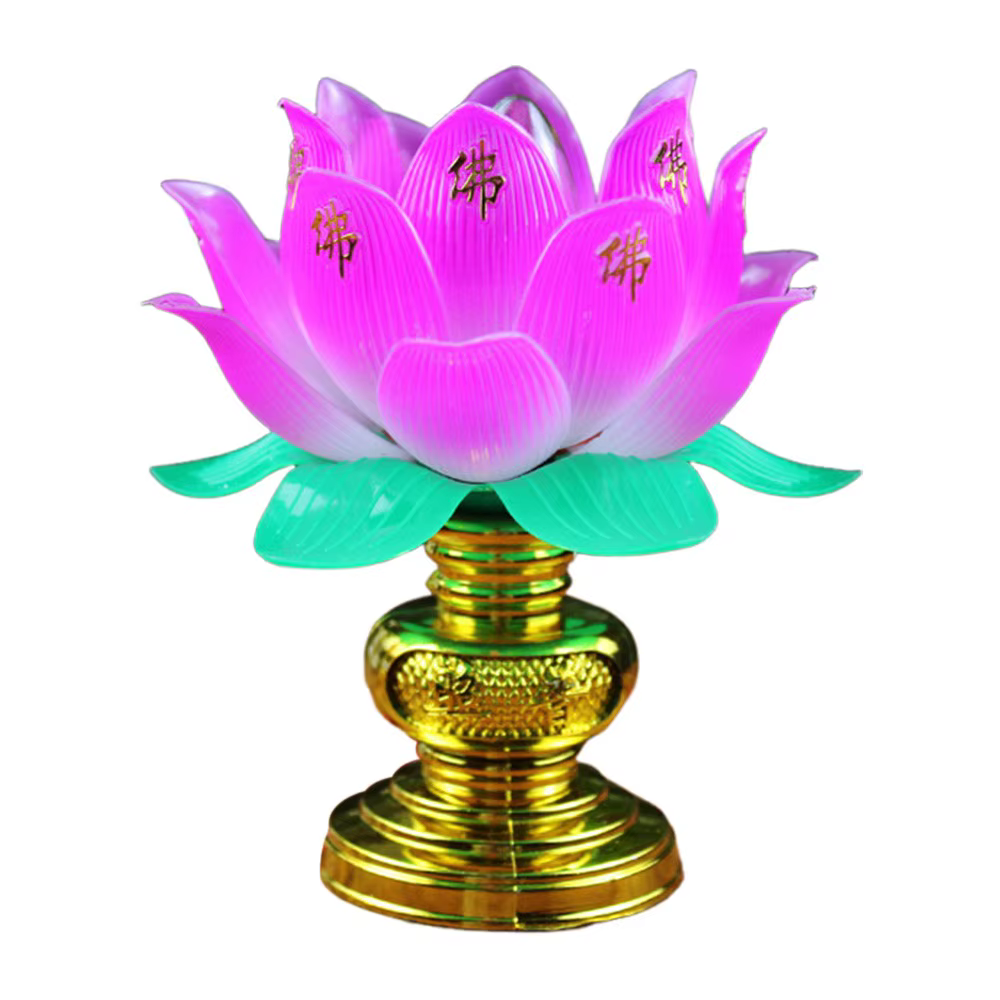 Lampe Lotus Rose Créative, Lampe de Culte Solennelle et Exquise, Lumière Décorative de Bureau, Lampe