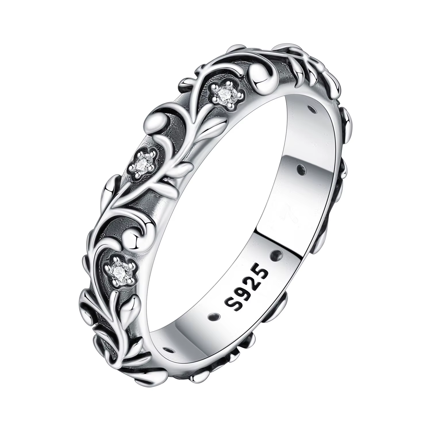 Orstarry S925 argent Sterling Panda Animal bague fermée pour les femmes bague personnalité bijoux fê