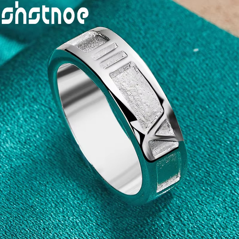 SHSTONE-Bague en argent regardé 925 pour hommes et femmes, matiques en chiffres romains, irritation,