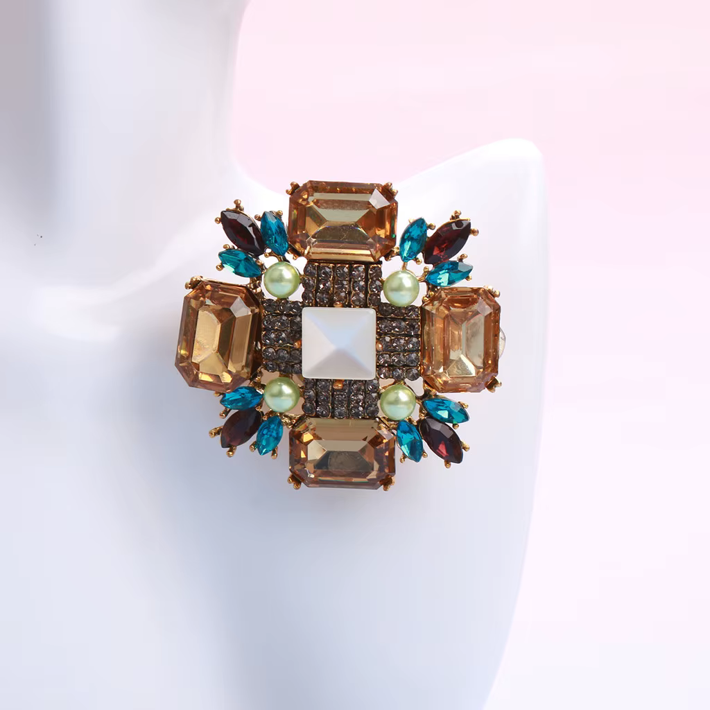 Élégante broche croix baroque à fleurs, bijou cadeau pour hommes et femmes, accessoires pour mariage