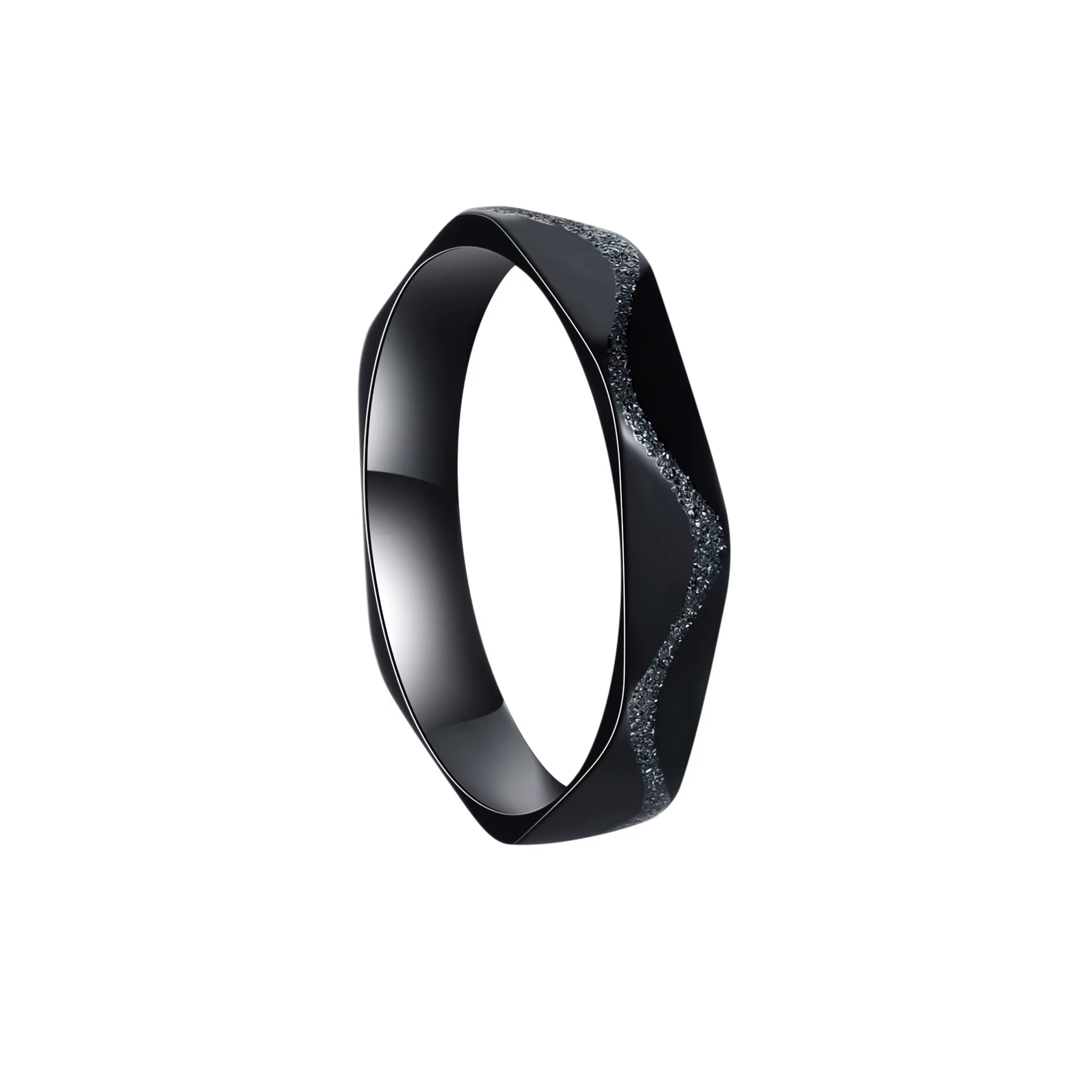 Bague en acier titane en forme de losange pour hommes, 1 pièce, Durable, résistant aux rayures, bijo