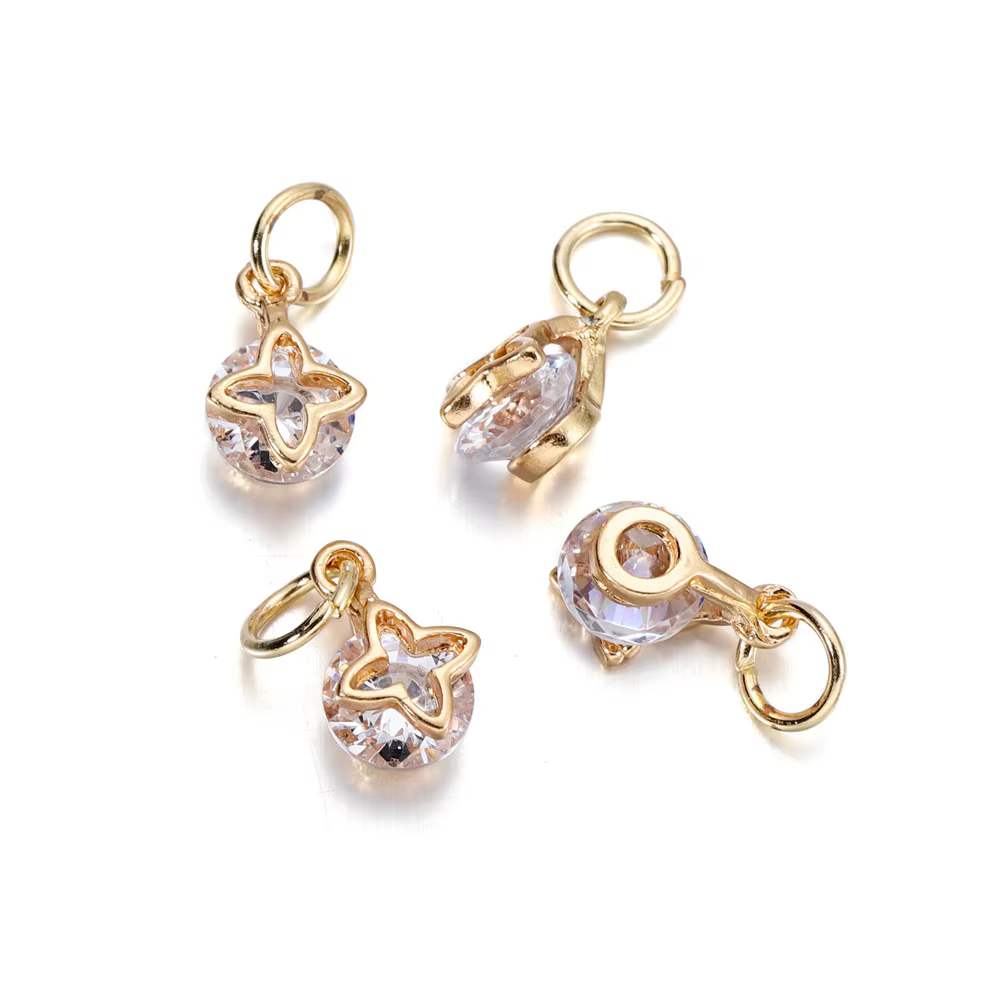 10 pièces/lot alliage or argent couleur strass coeurs breloques pour boucles d'oreilles colliers bri