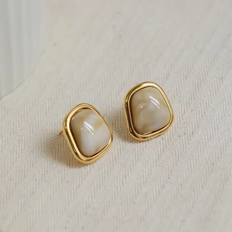Boucles d'oreilles en ambre de luxe pour femmes, bijoux de style rétro français, accessoires cadeaux