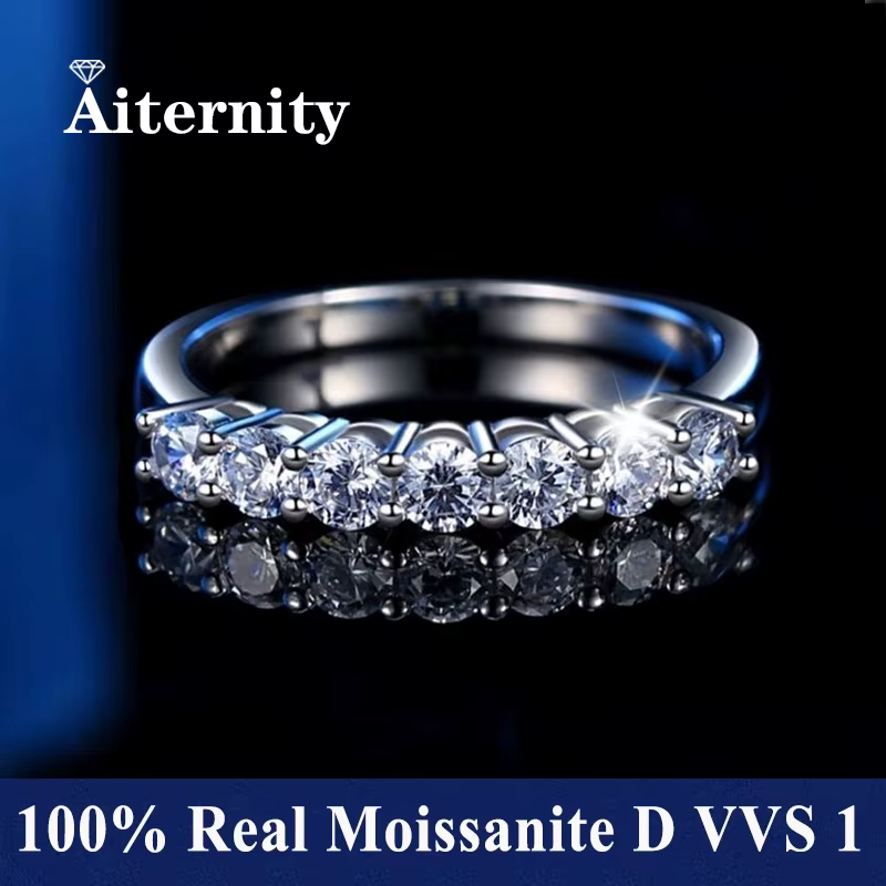 Stylo Polaroid en argent regardé 100% avec diamant Pass pour femme, bague Moissanite, bague de maria