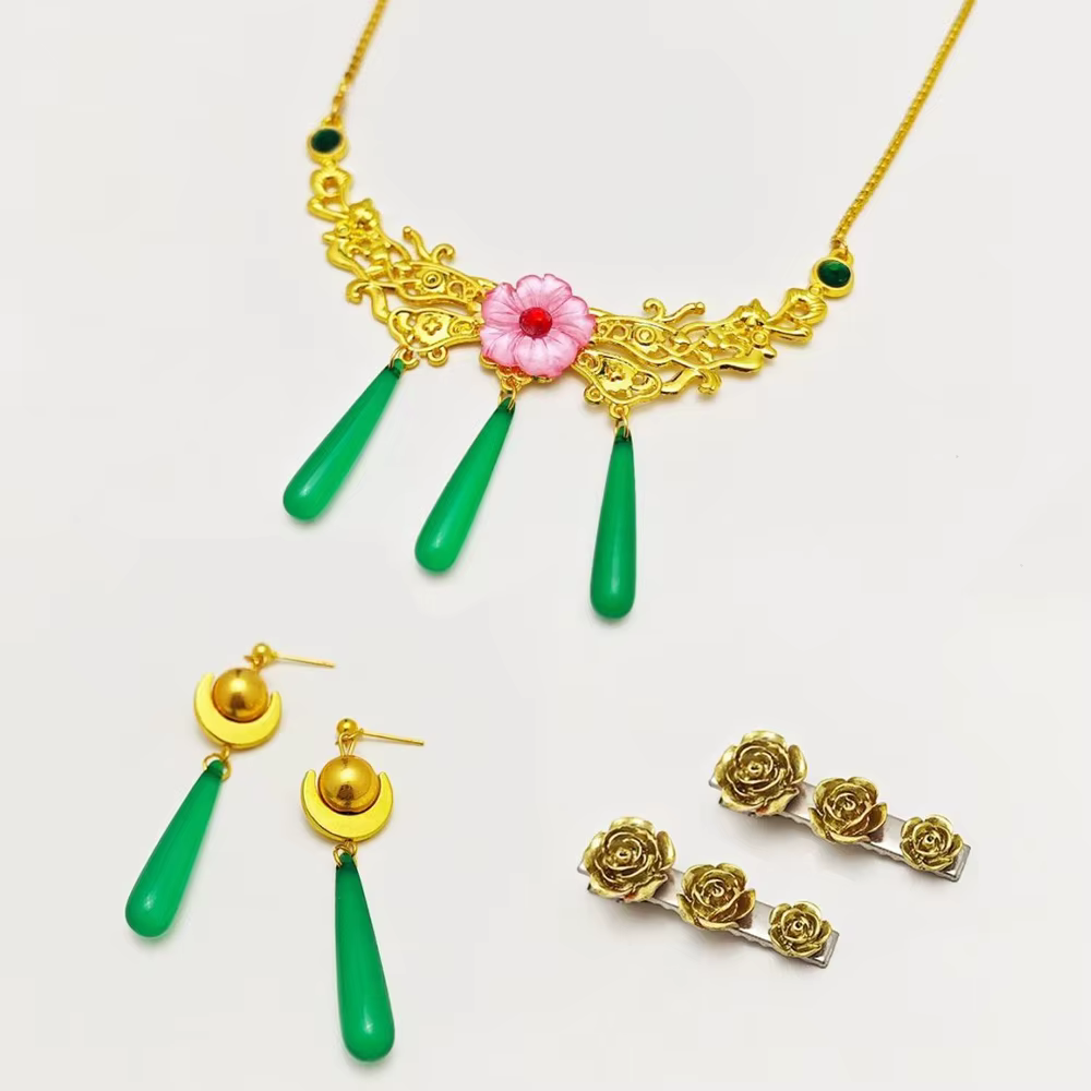 Anime ​ Les Journaux de l'Apothicaire ​   Ensemble de bijoux Maomao Cosplay : Collier, boucles d'ore