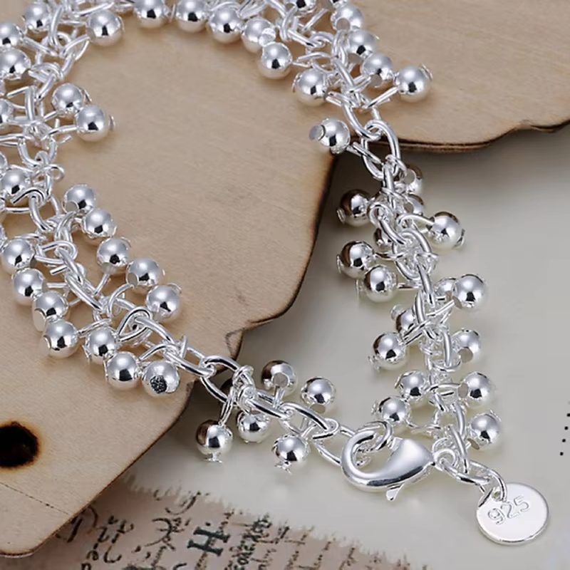 Offre Spéciale – Bracelet en Argent Sterling 925 avec Breloques et Perles, Chaîne Tendance, Mignon e