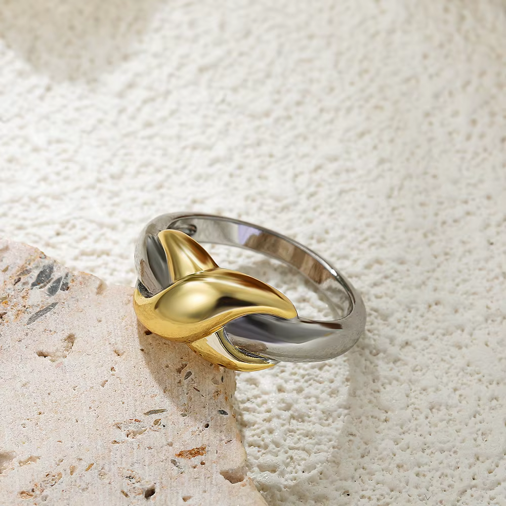 Bagues Vintage à nœud croisé plaqué or et argent pour femmes, bague créative en acier inoxydable de 