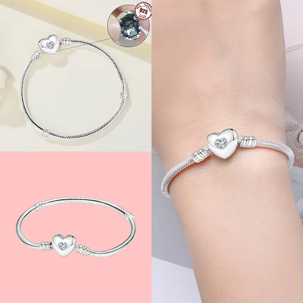 Bracelet Serpent Infinity Multi-Cristaux avec Chaîne de Sécurité, Bijou Plaqué Argent Original, Acce