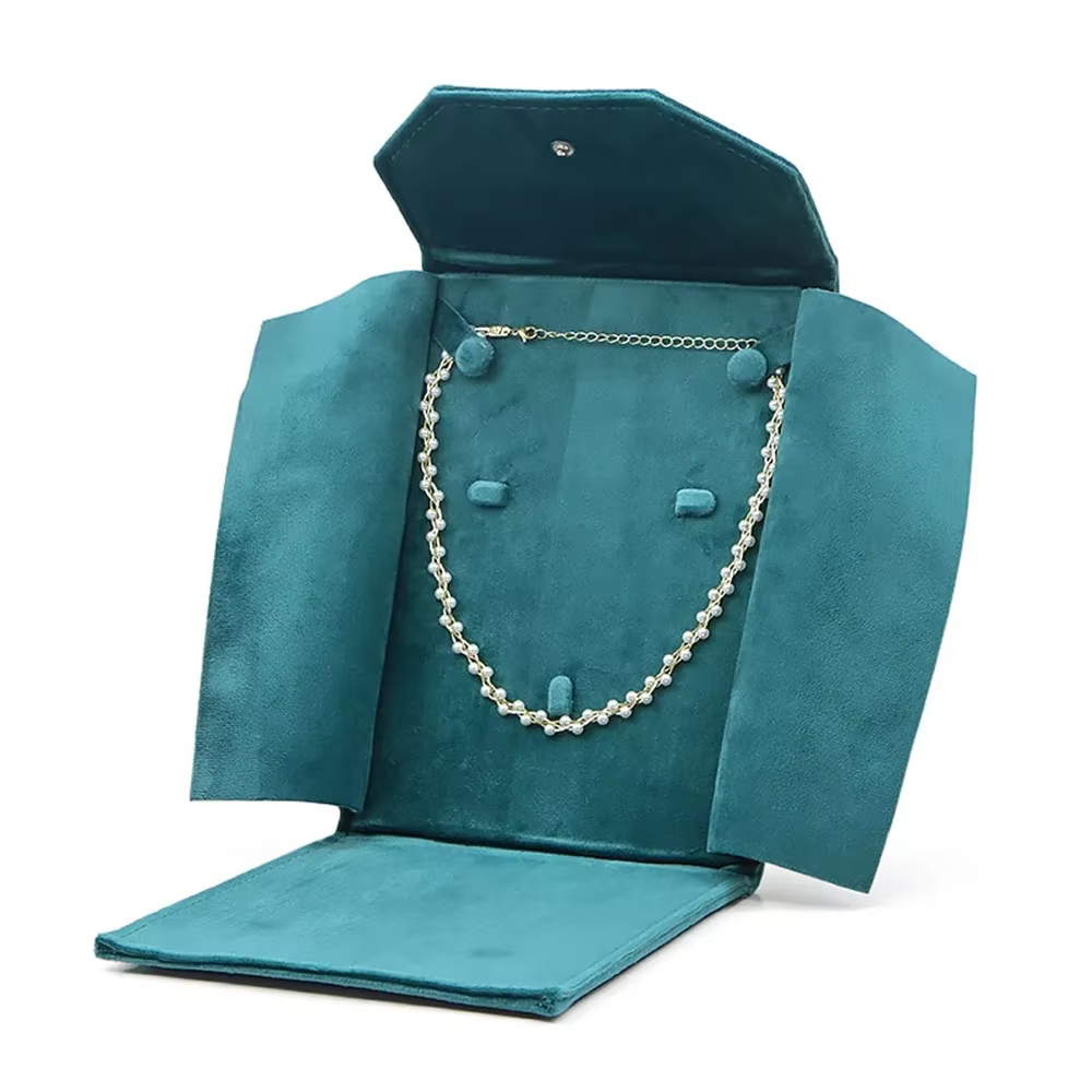 Pochette de rangement de bijoux en velours, sac de collier de perles, sac de rangement Portable pour