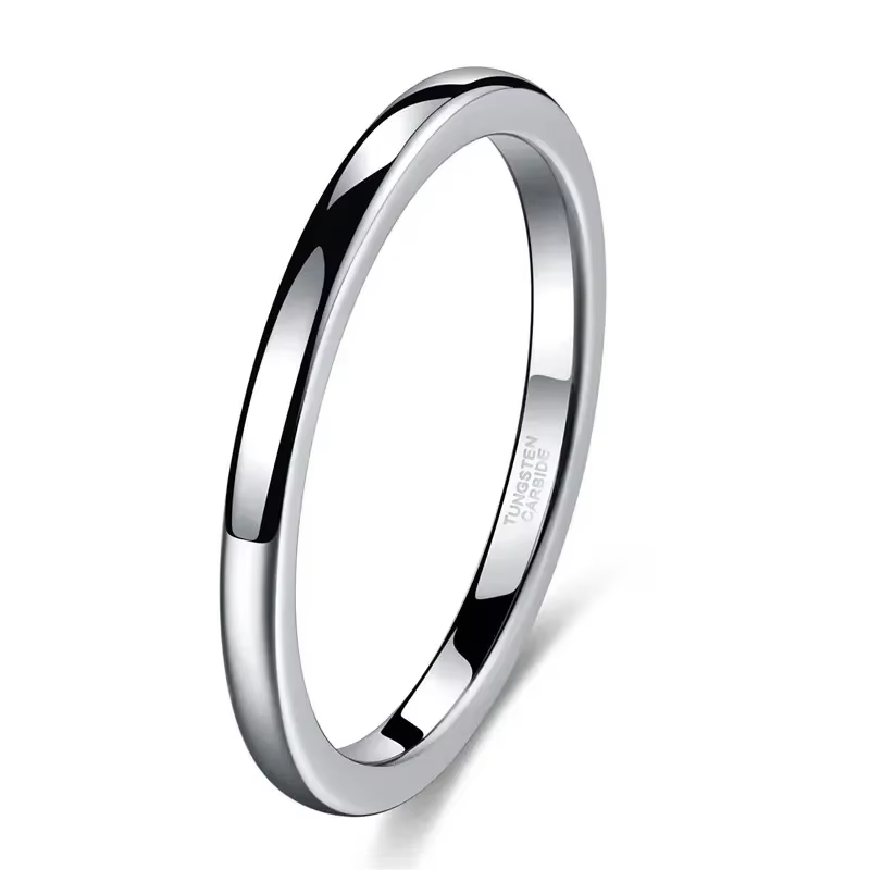 Bague en tungstène couleur argent pur, 2mm/4mm/6mm/8mm, bague de fiançailles pour Couple, bijoux pou