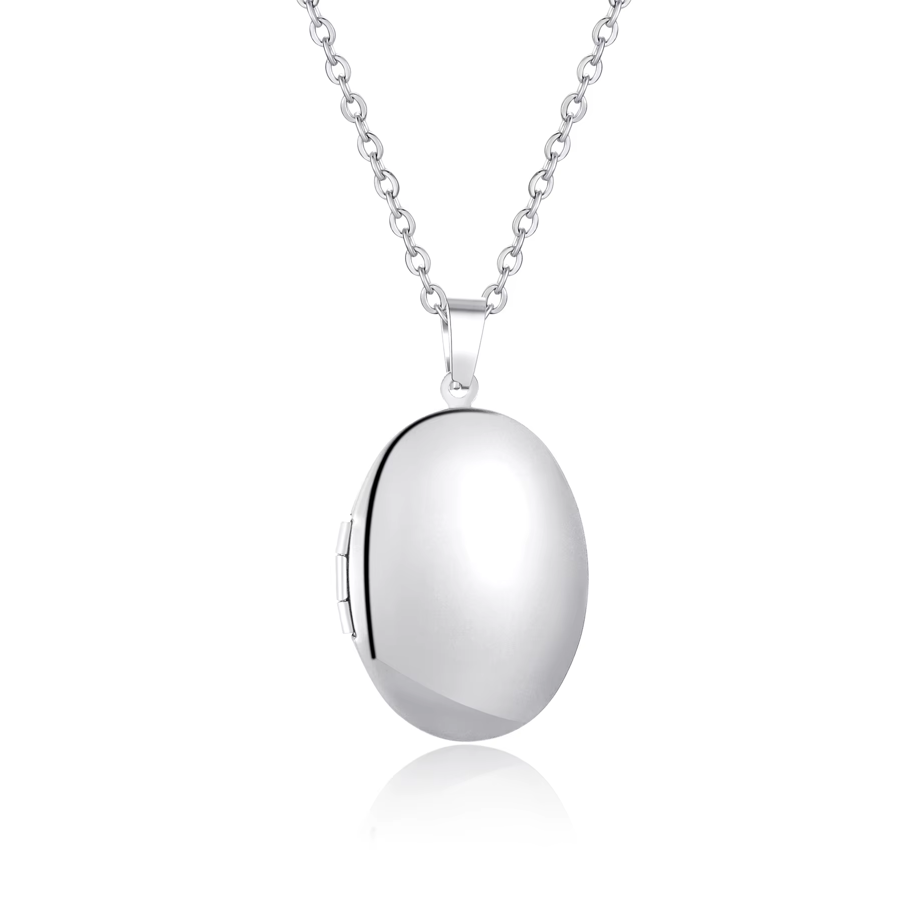 Collier médaillon Photo ovale personnalisé en acier inoxydable, texte gravé/collier médaillon Photo,
