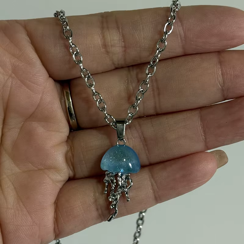 Mode argent couleur étoile de mer méduse goutte collier pour femmes Vintage Couple élégant longs gla