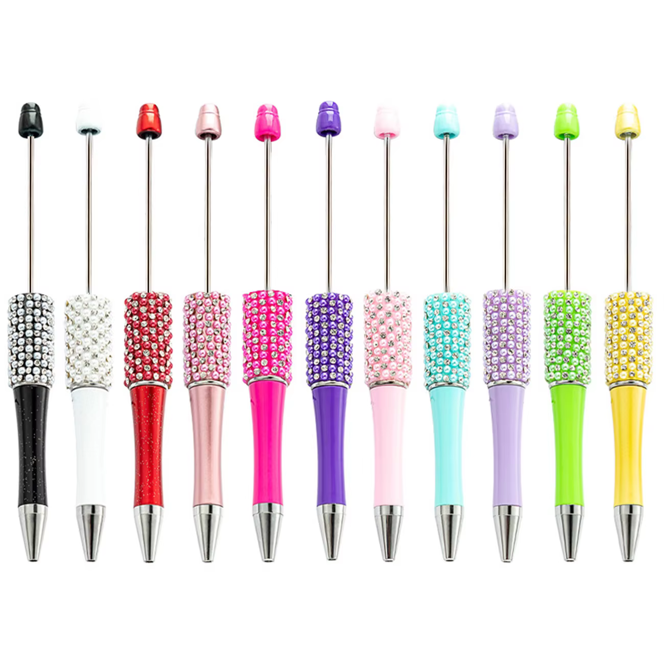 Stylos à bille en perles de diamant, ensemble d'autocollants créatifs faits à la main, cadeau public