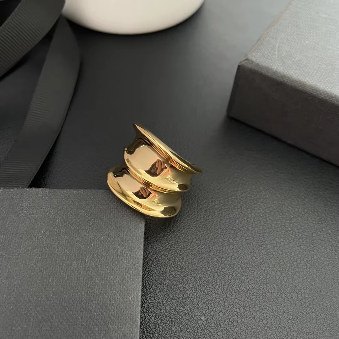 Bague irrégulière plaquée or 24 carats pour femme, accessoires de charme, tendance bijoux, collectio