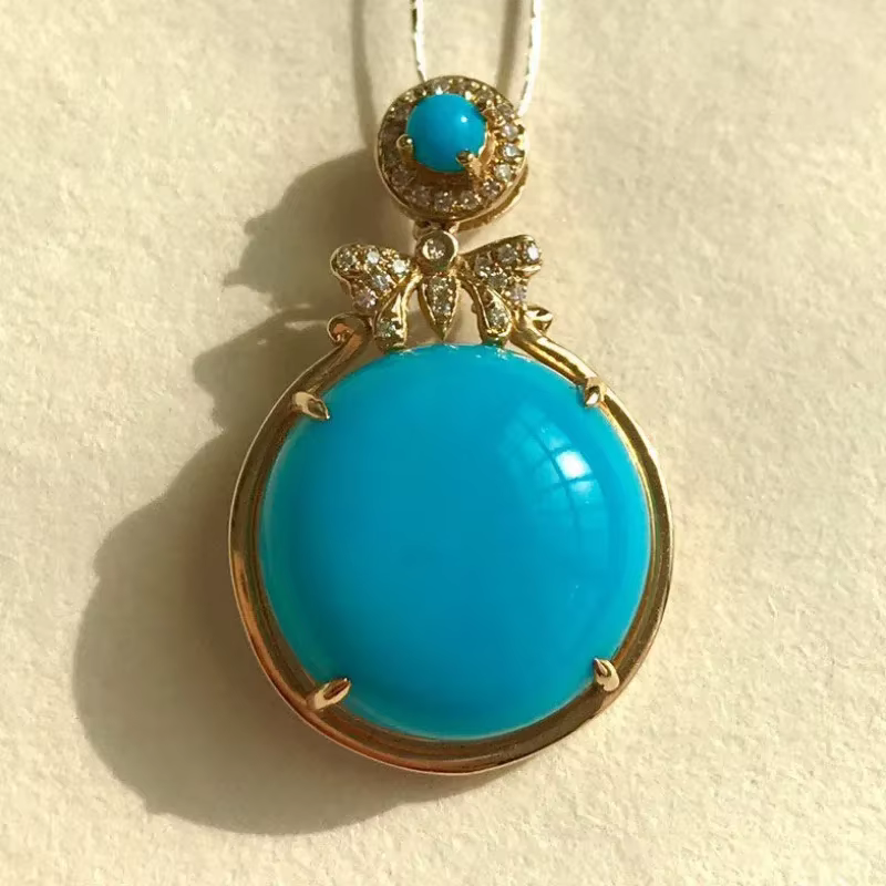 Pendentif circulaire papillon bleu exquis rétro, collier incrusté de diamants, style cour, conceptio