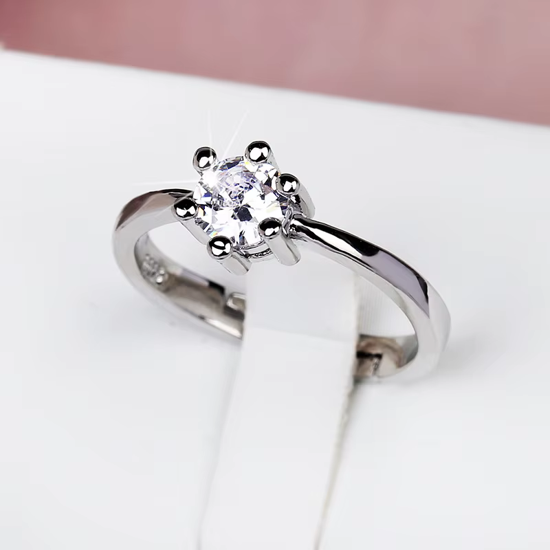 Bague de luxe en argent regardé 925 pour femme, or 18 carats, bijoux de bande de mariage, fiançaille