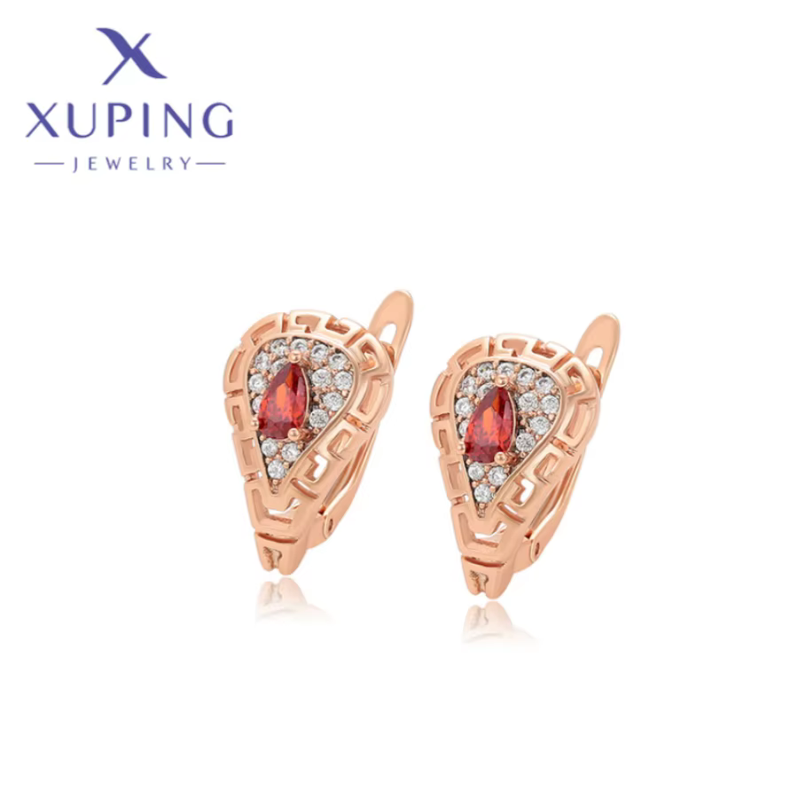 Xuping bijoux nouvelle forme Simple élégante mode couleur or Rose boucles d'oreilles pour femmes dam