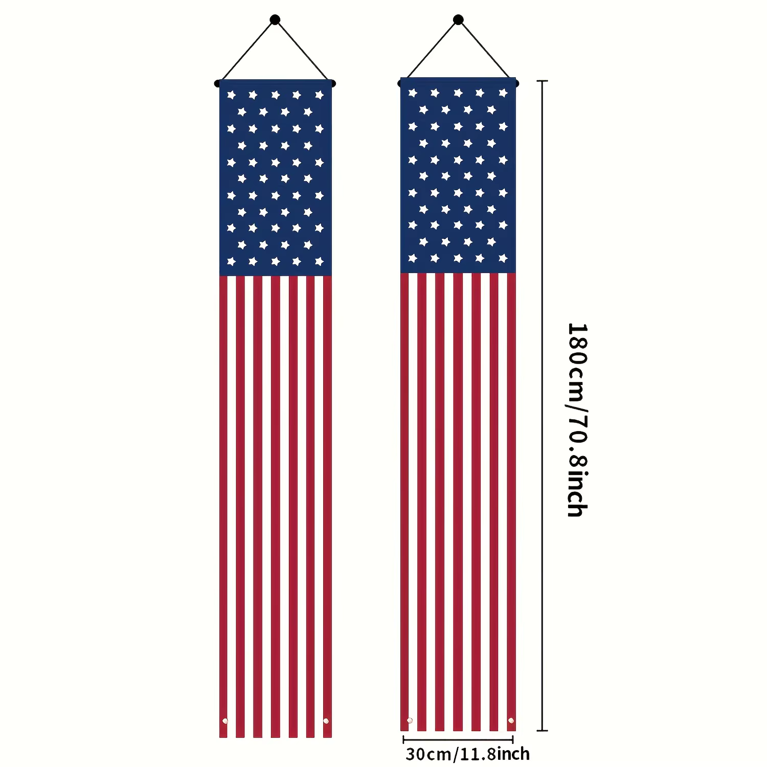 2 bannières patriotiques du 4 juillet, drapeaux américains pour porche, décorations de fête de l'Ind