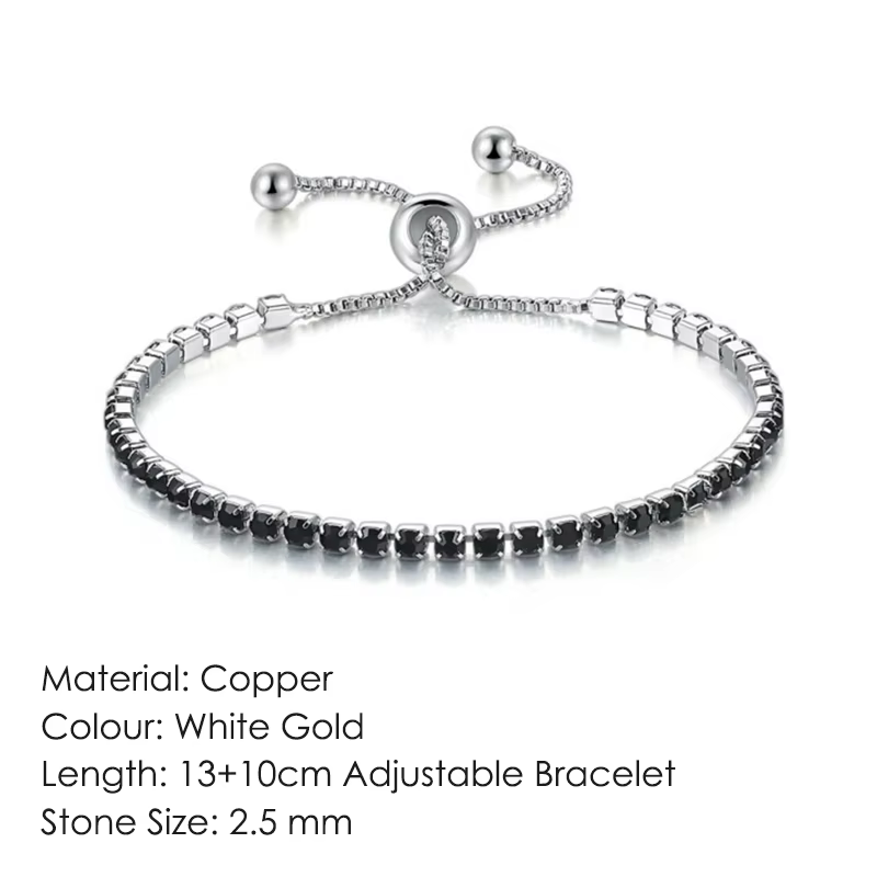 Hiphelicopter-Bracelet Tennis en Clip Noir pour Homme et Femme, Steampunk, Réglable, Zcomprend sur B