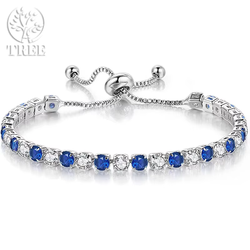 Bracelet en argent Sterling 925 Noble, chaîne de luxe, couleur cristal, bijoux à main pour femmes, b