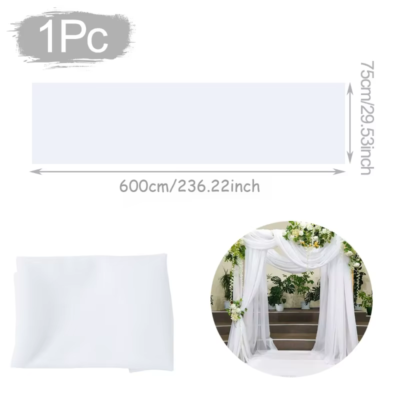 Tissu de drapage pour arche de mariage de 6 mètres, voile de tulle transparent, rideau, toile de fon