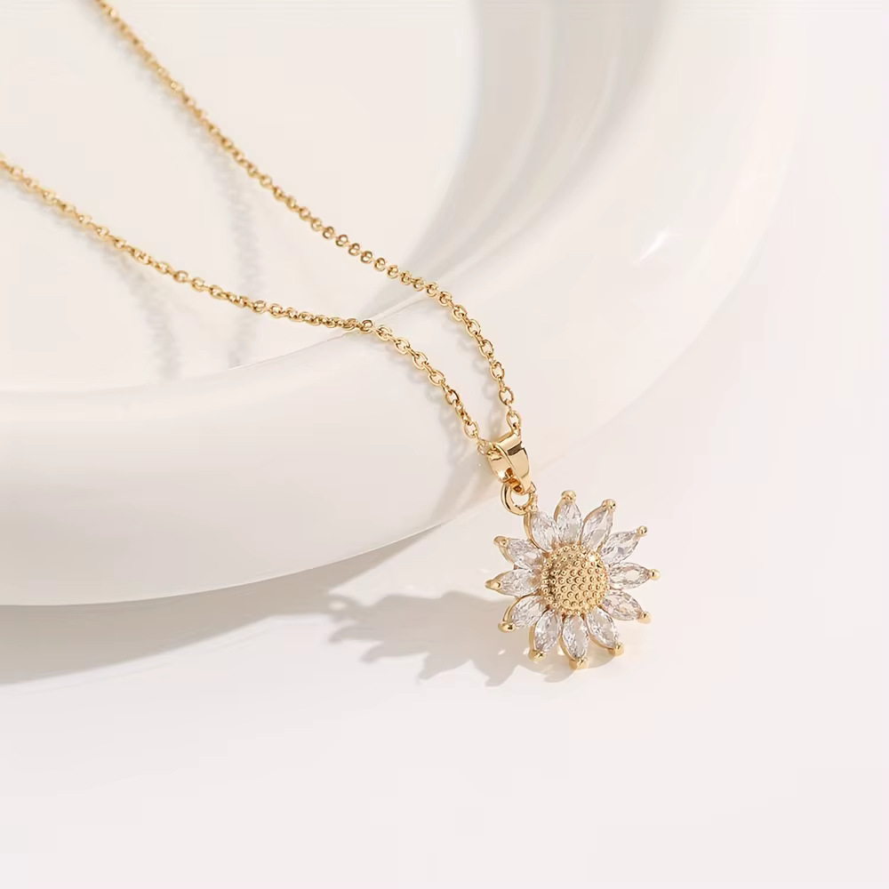 Coffret cadeau élégant collier tournesol - Celébrez l'amour, la fidélité