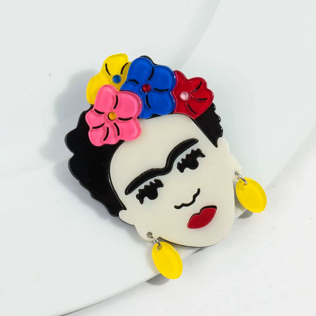 Vintage acrylique célébrité dame broches pour femmes fleurs beauté fille Figure Badges broche broche