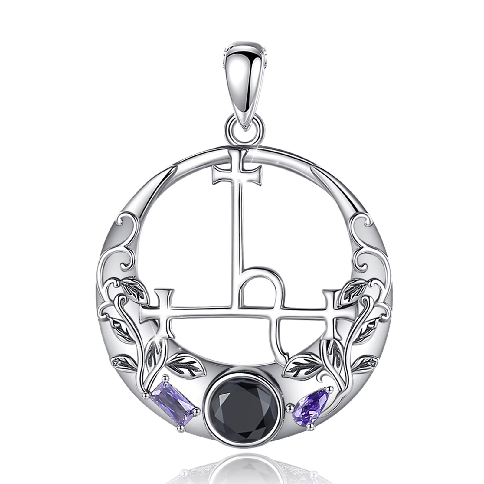 Eudora 925 argent Sterling Lilith Sigil collier pour femmes homme Vintage démon Lilith lune sceau pe